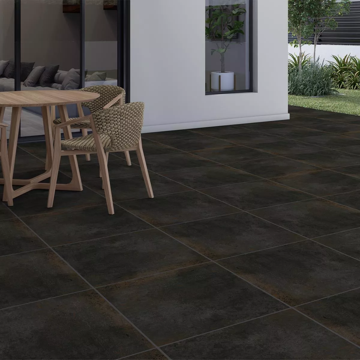 Terrace Tiles Porcelain Stoneware Belfield Anthracite 60x60x2 cm