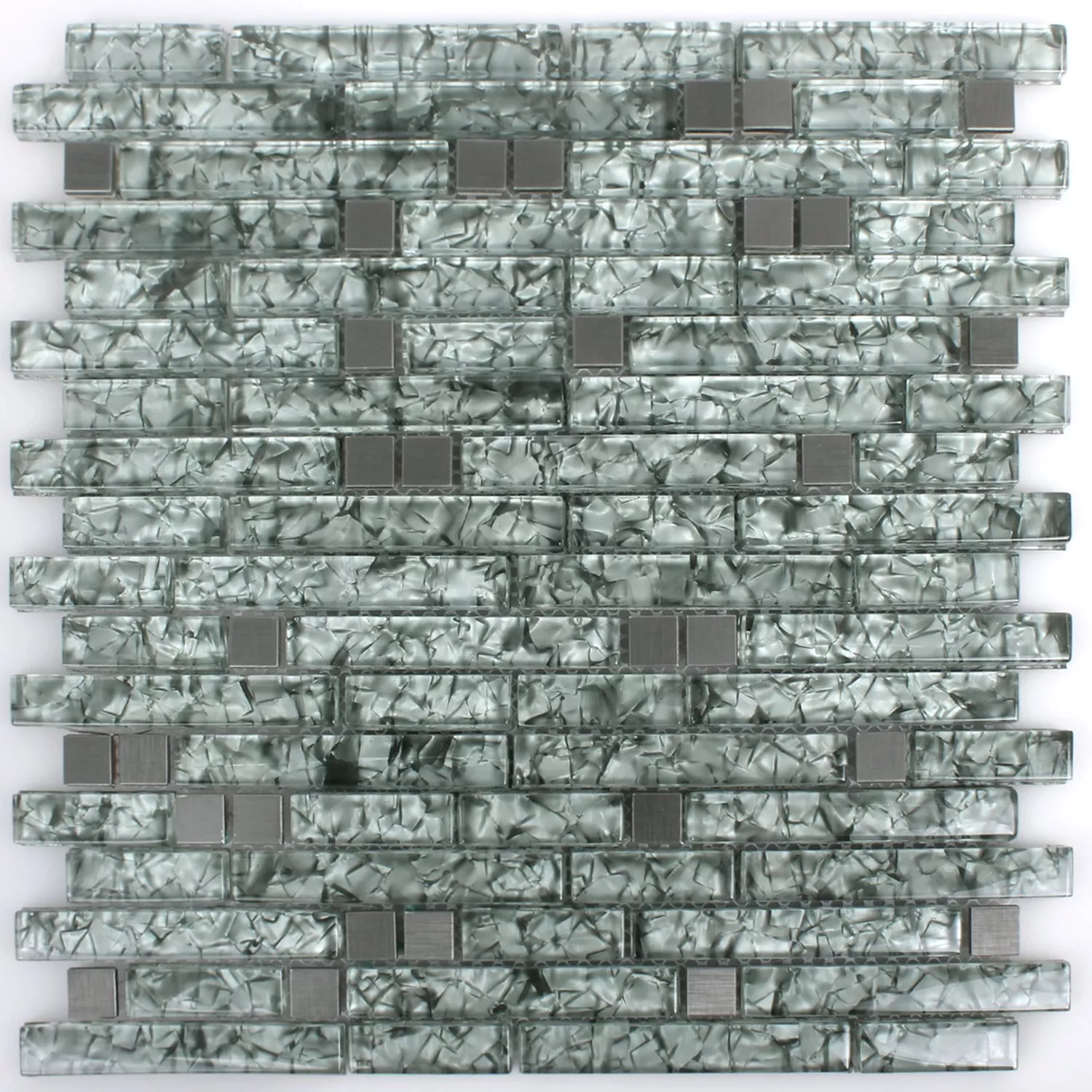 Sample Mosaic Tiles Zaide Stainless Steel Glass Mix Grey