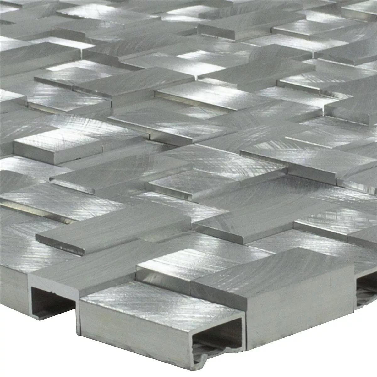 Aluminium Metal Mosaic Tiles Quantum Silver
