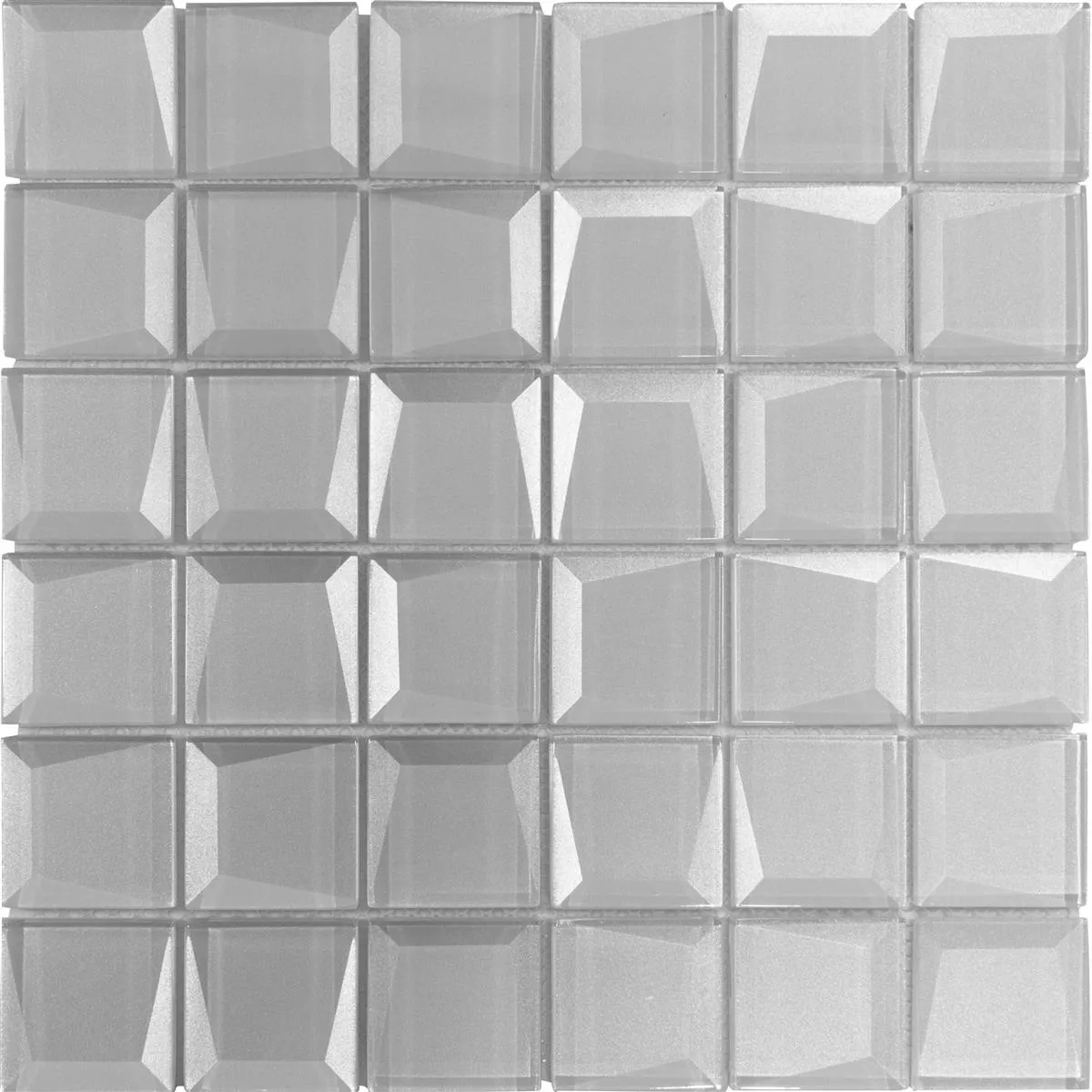 Sample Glass Mosaic Tiles Venedig 3D Silver