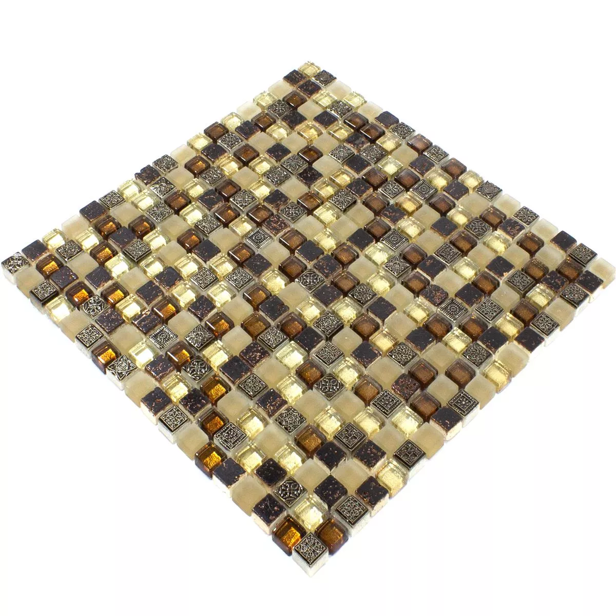 Glass Marble Mosaic Tiles Kingsburg Brown Mix