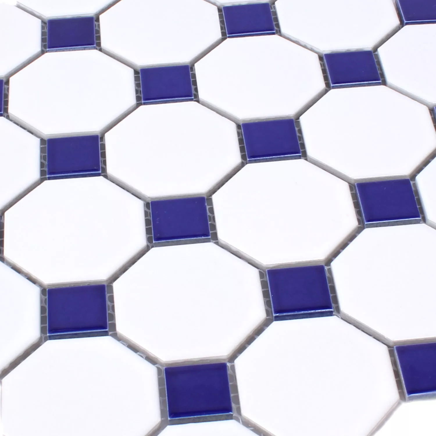 Mosaic Tiles Ceramic Octagon Belami White Blue