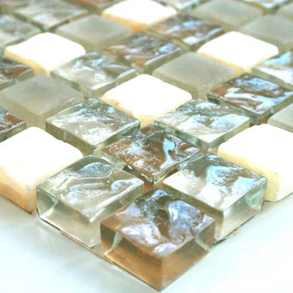 Sample Mosaic Tiles Glass Marble  Beige Mix Onyx