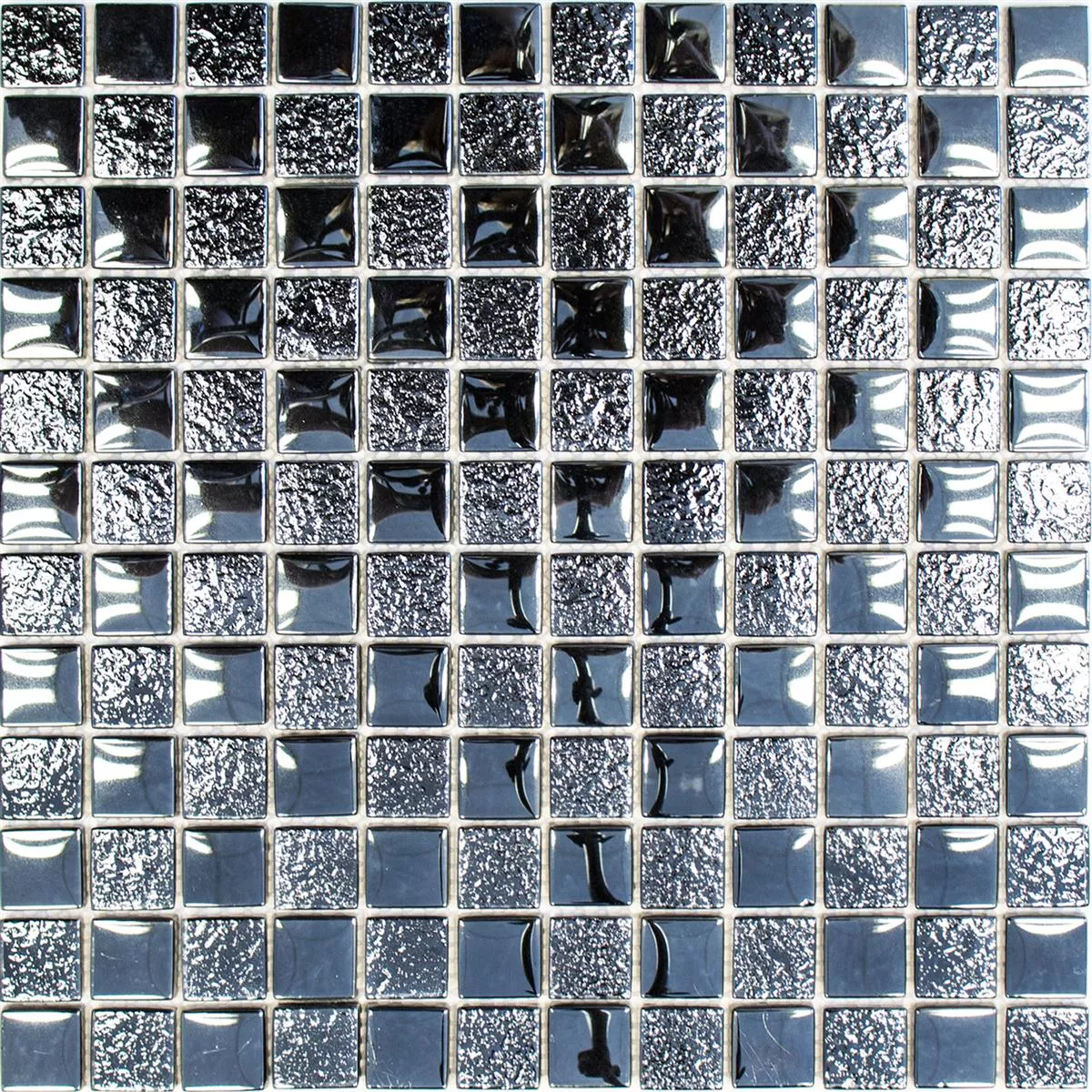 Glass Mosaic Tiles Nikolski Black