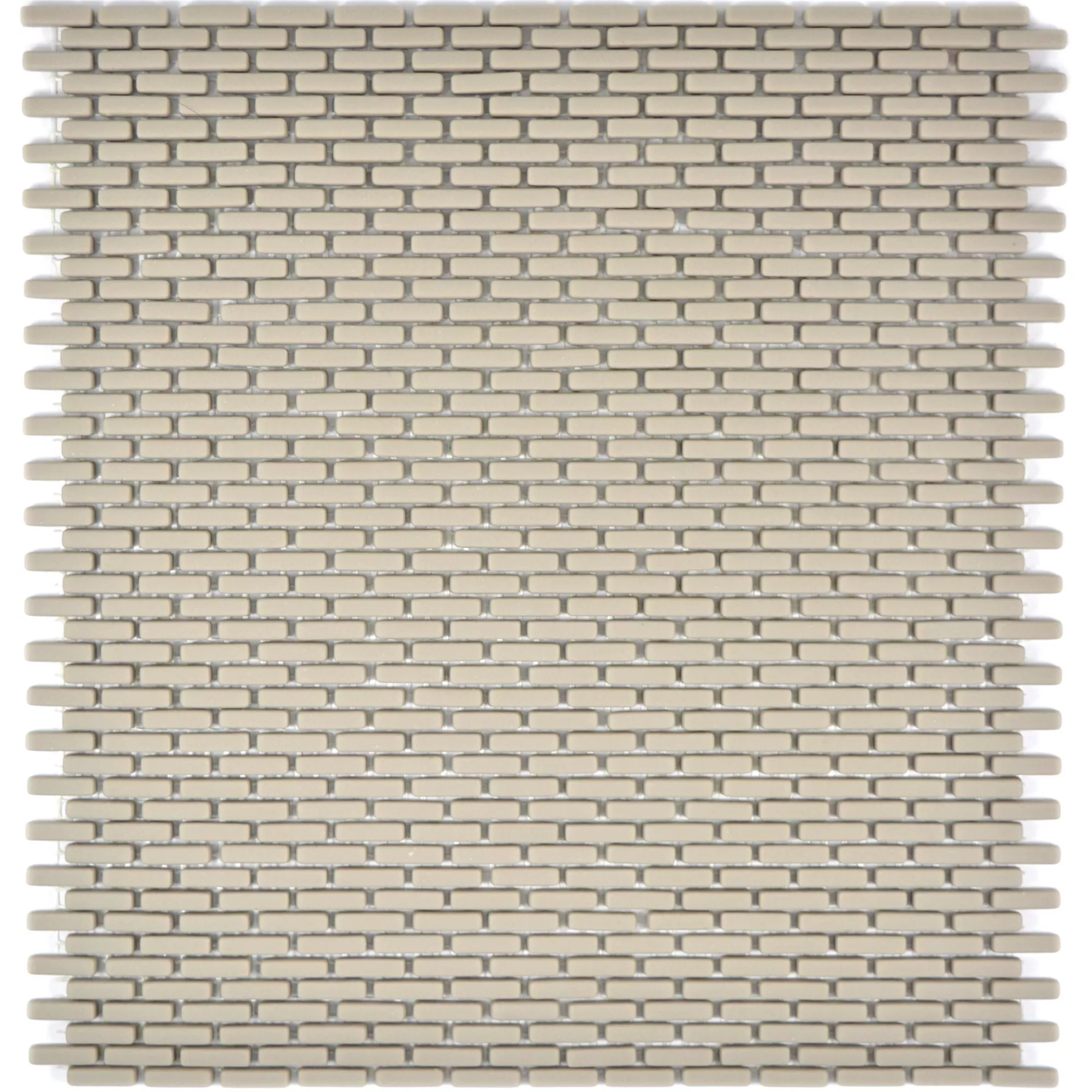 Sample Glass Mosaic Tiles Kassandra Cream Brick Mat