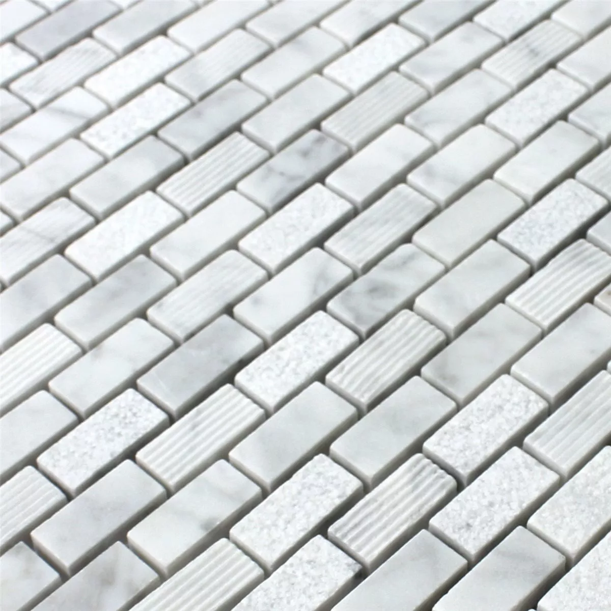 Sample Mosaic Tiles Natural Stone Carrara White