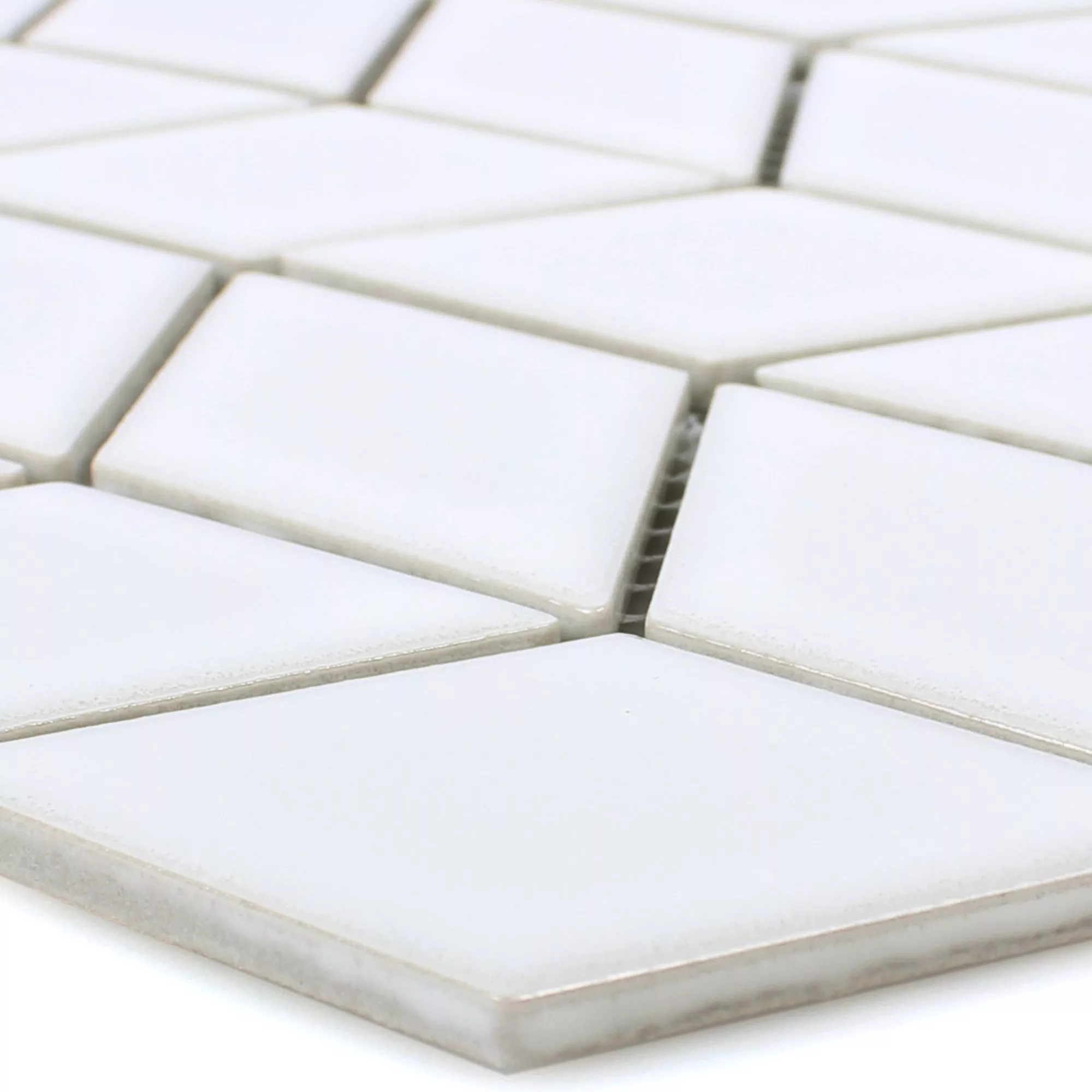 Ceramic Mosaic Tiles Gadwall Wave White