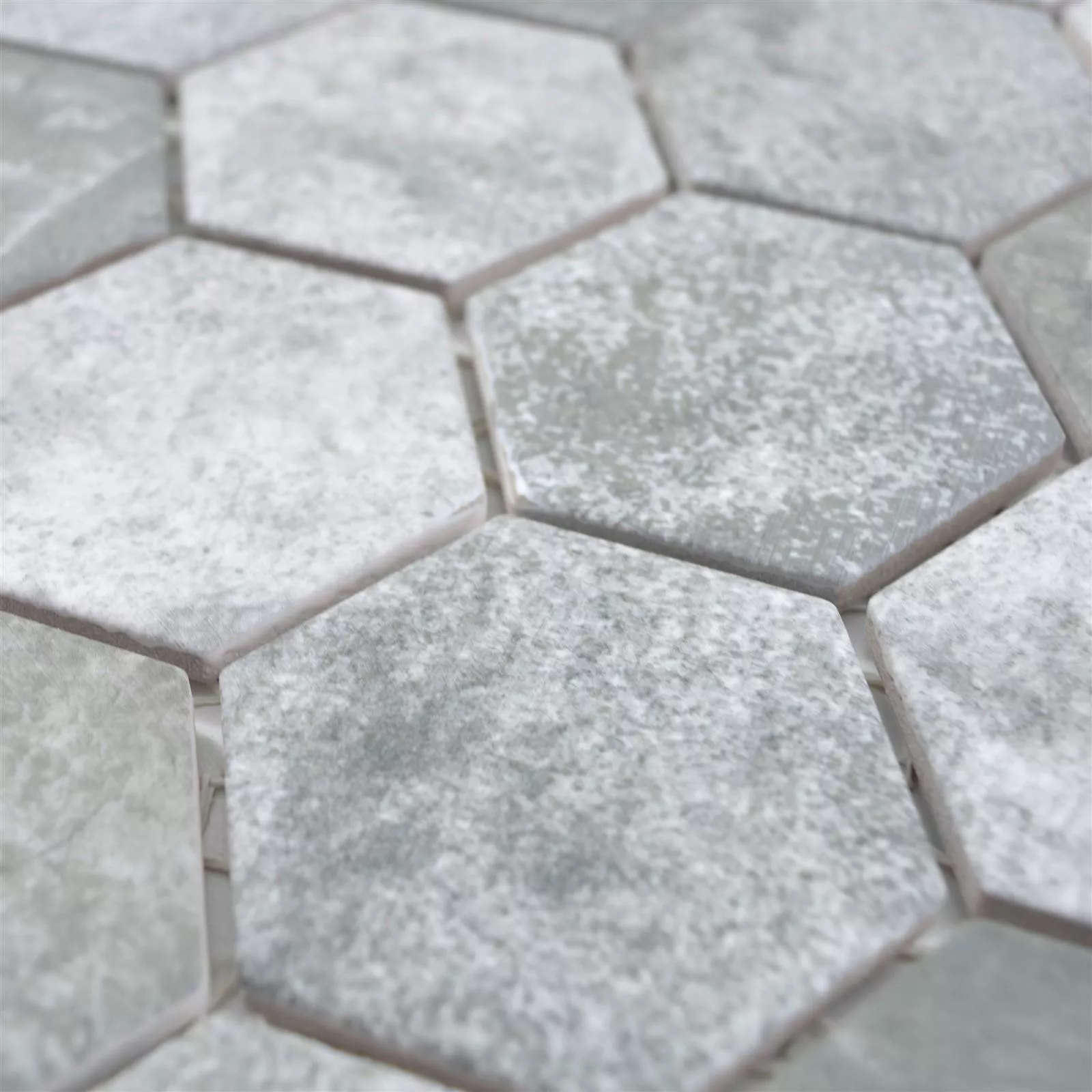 Ceramic Mosaic Comtessa Hexagon Cement Optic Dark Grey