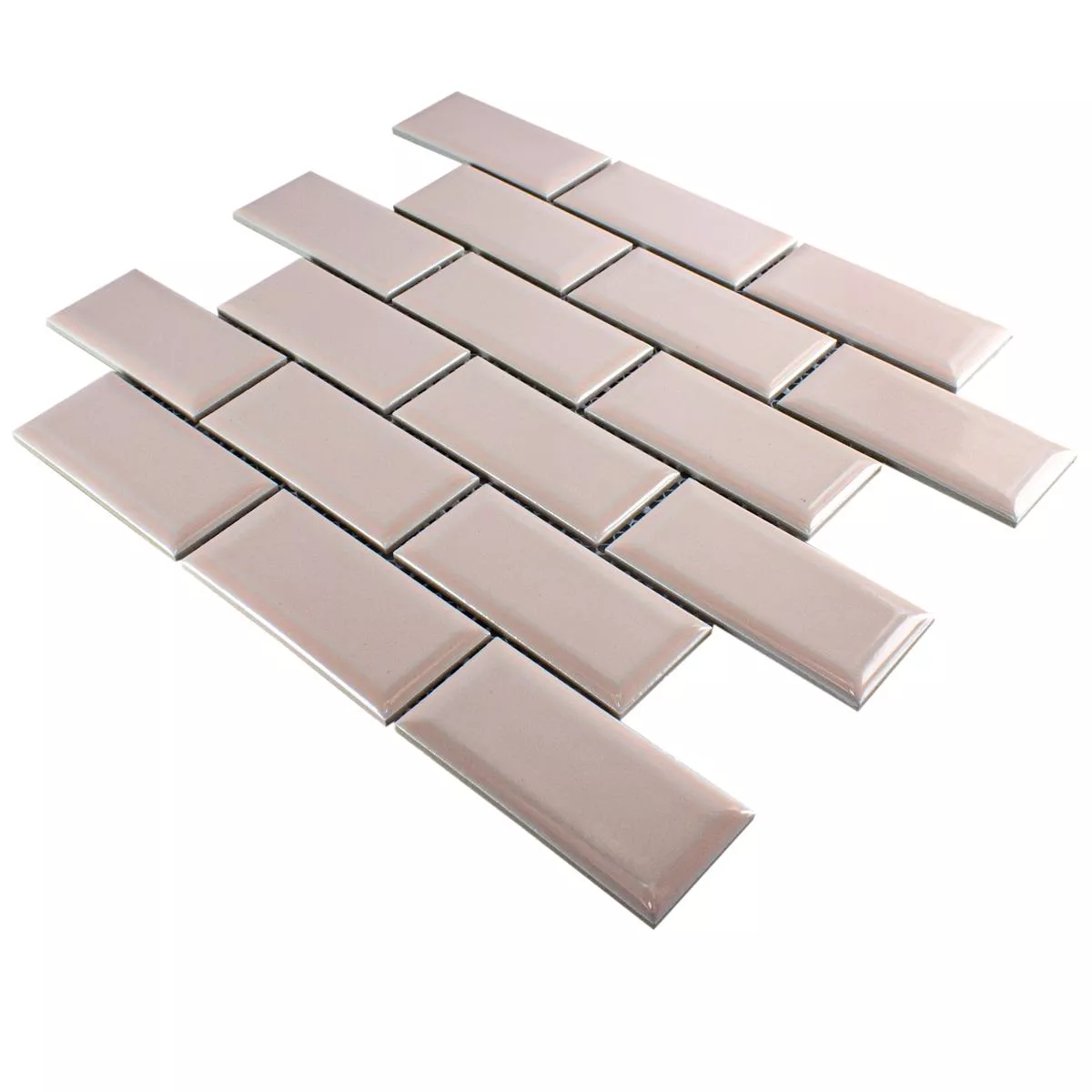 Sample Ceramic Mosaic Tiles StPauls Metro Facet Pink