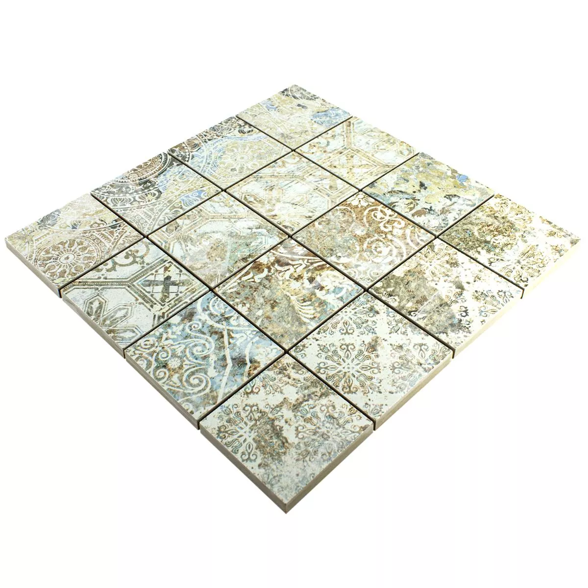 Ceramic Mosaic Tiles Bellona Effect Light Colored 71x71mm