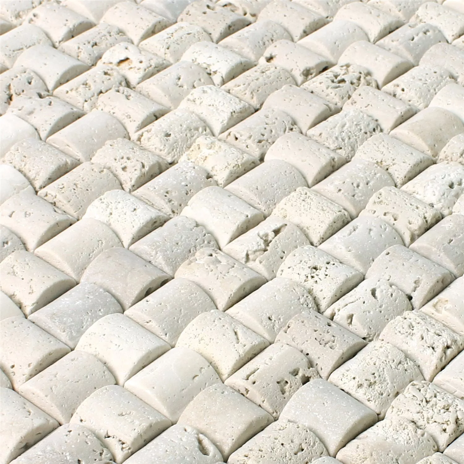 Natural Stone Mosaic Tiles Travertine Galene Beige 3D