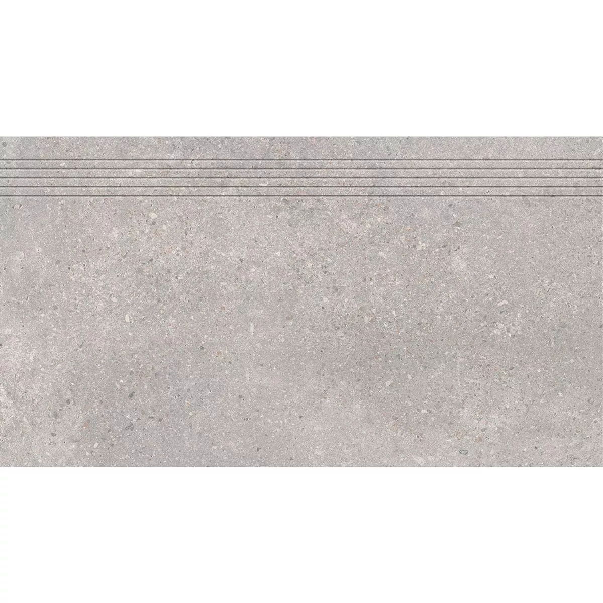 Rillenstufe Platinum Steinoptik Grau 30x60 cm