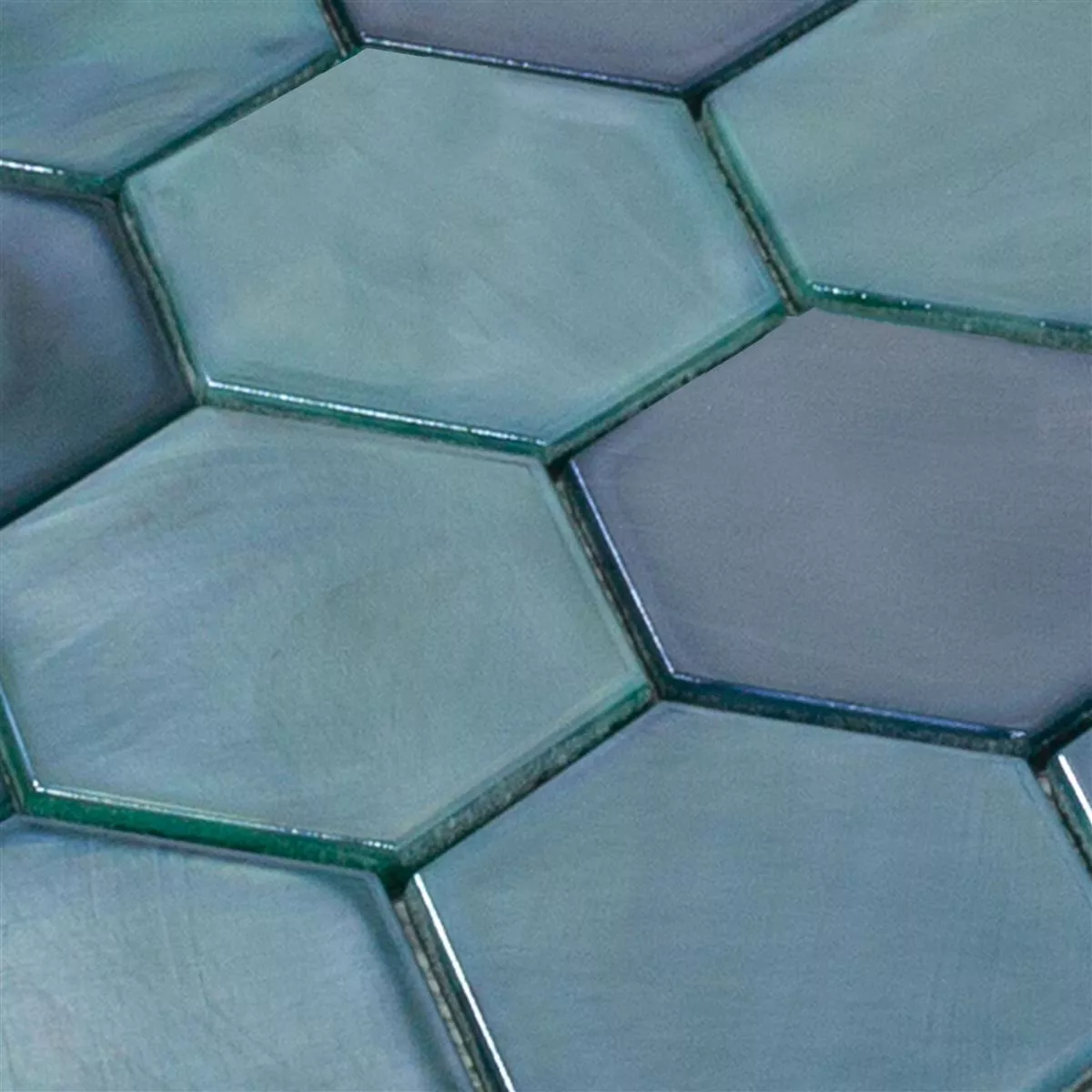 Glass Mosaic Tiles Andalucia Hexagon Sea Green